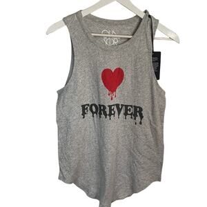 Chaser Gray Melting Bleeding Heart Forever Tank New with Tag Sz M W-078